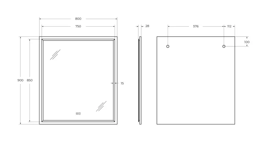 Зеркало CEZARES CZR-SPC-INT-800-900-LED-TCH-WARM-TIT фото 9