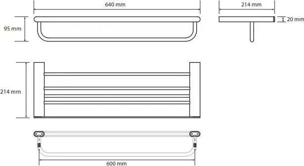Полочка для полотенец с вешалкой 64 см BEMETA ORGANIC Хром 157105151 фото 2