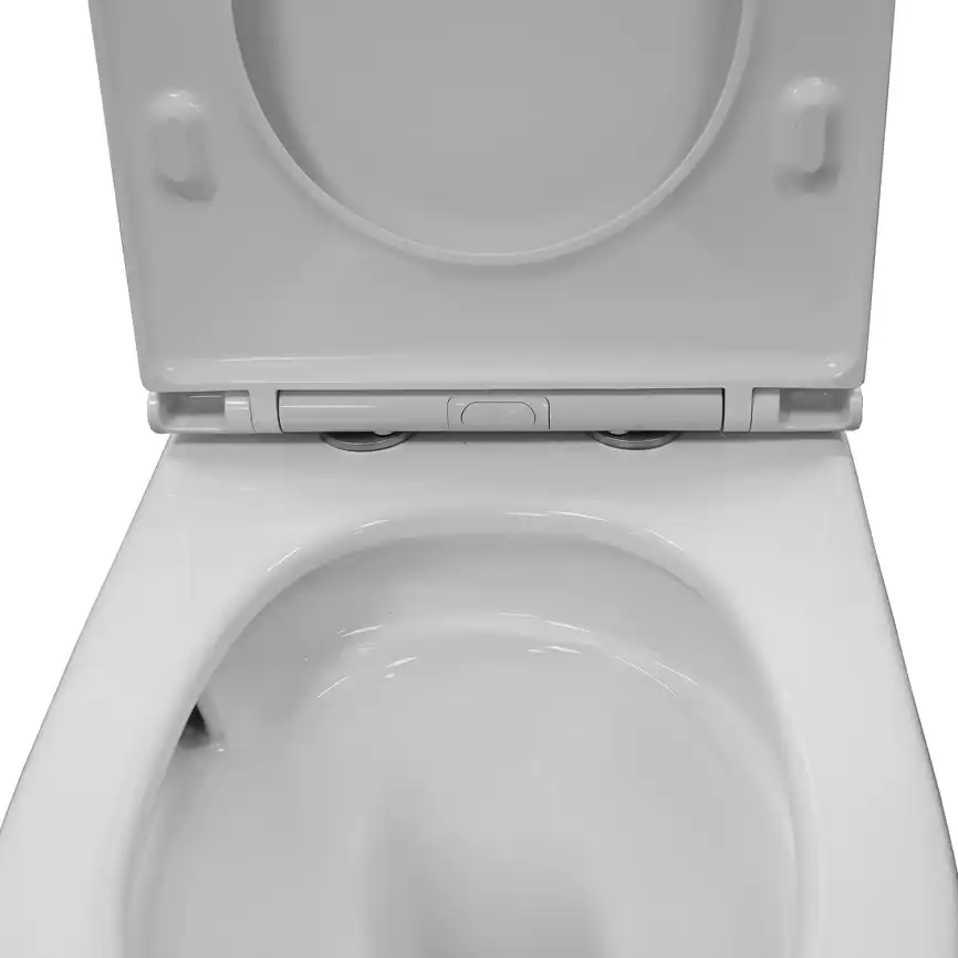 Унитаз напольный Azario VERONA AZ-8301 безободковый, смыв Торнадо, с бачком и сидением микролифт, Белый глянцевый фото 6