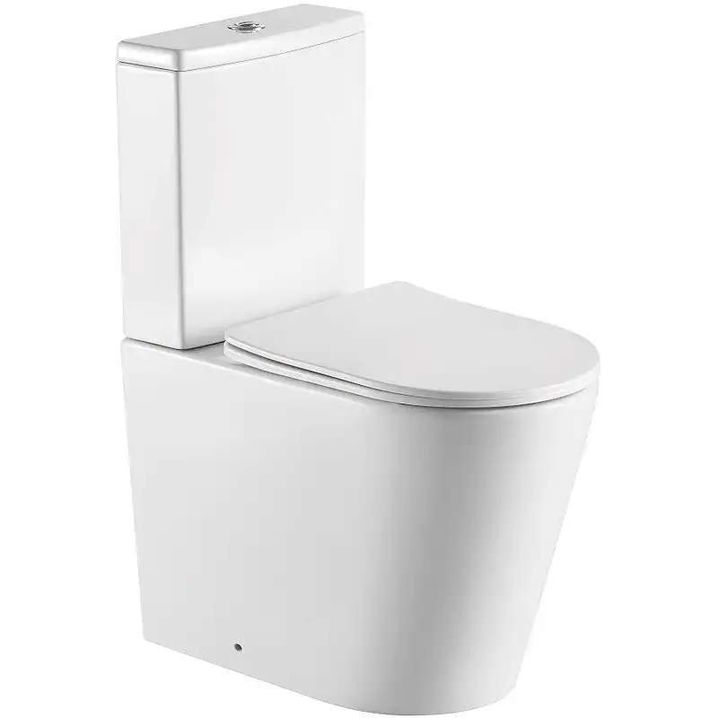 Унитаз-компакт напольный Aquatek ОБЕРОН безободковый с бачком AQ1273S-00 591*362*820, горизонтальный выпуск,тонкое сиденье микролифт фото 1