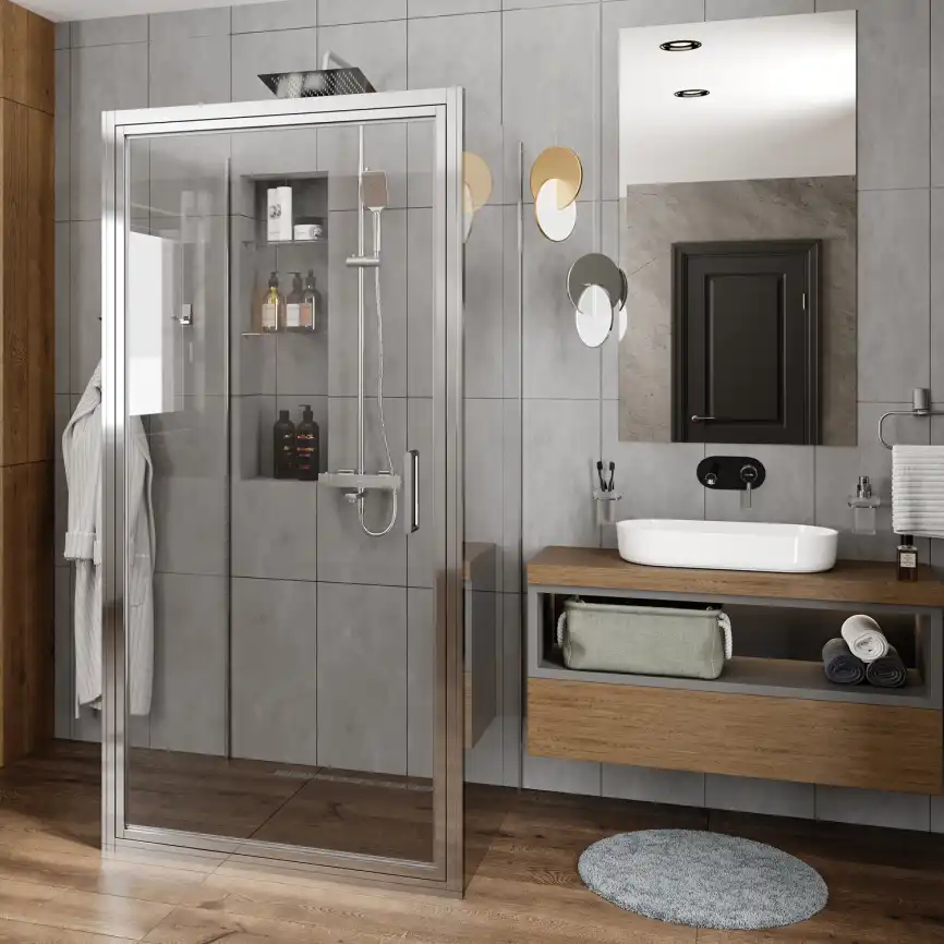 Душевой уголок WasserKRAFT Salm 27I 90х90 27I43 профиль Хром стекло Прозрачное фото 2