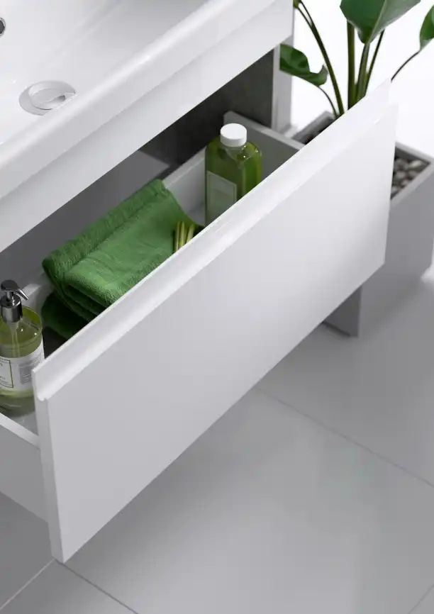 Тумба с раковиной подвесная Aqwella Smart 80 см, SRT0108BS, цвет Бетон светлый фото 4