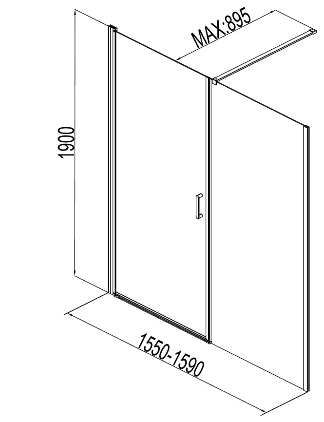 Душевая дверь Aquanet Cinetic 160 см, AE12-N-80H190U-CT + AE12-F-80H190U-CT, профиль Хром, стекло Прозрачное фото 2