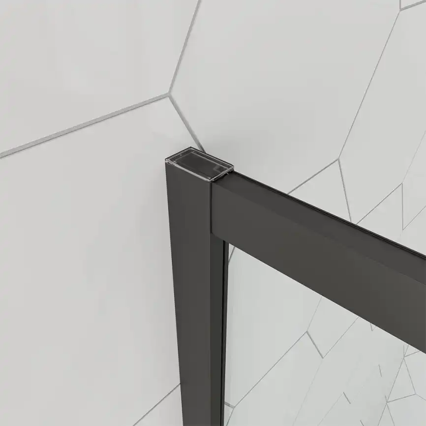 Душевой угол Veconi Ottimo P10 B, 800x800x1900, черный матовый, стекло тонированное матовое фото 2