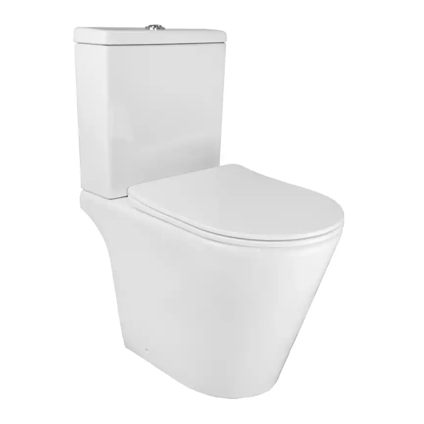 Унитаз-компакт Azario Flin AZ-1363C напольный, безободковый, с бачком и сидением микролифт, цвет белый фото 2