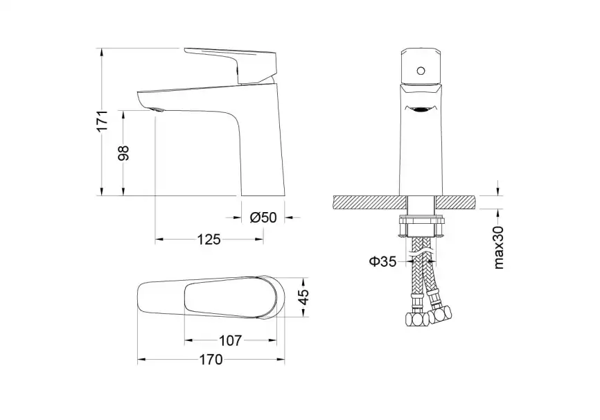 Смеситель для раковины Aquatek Бетта AQ1110CR, однорычажный, цвет Хром фото 2