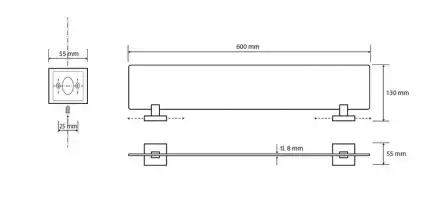 Стеклянная полка 60 см BEMETA BETA хром 132102042 фото 2