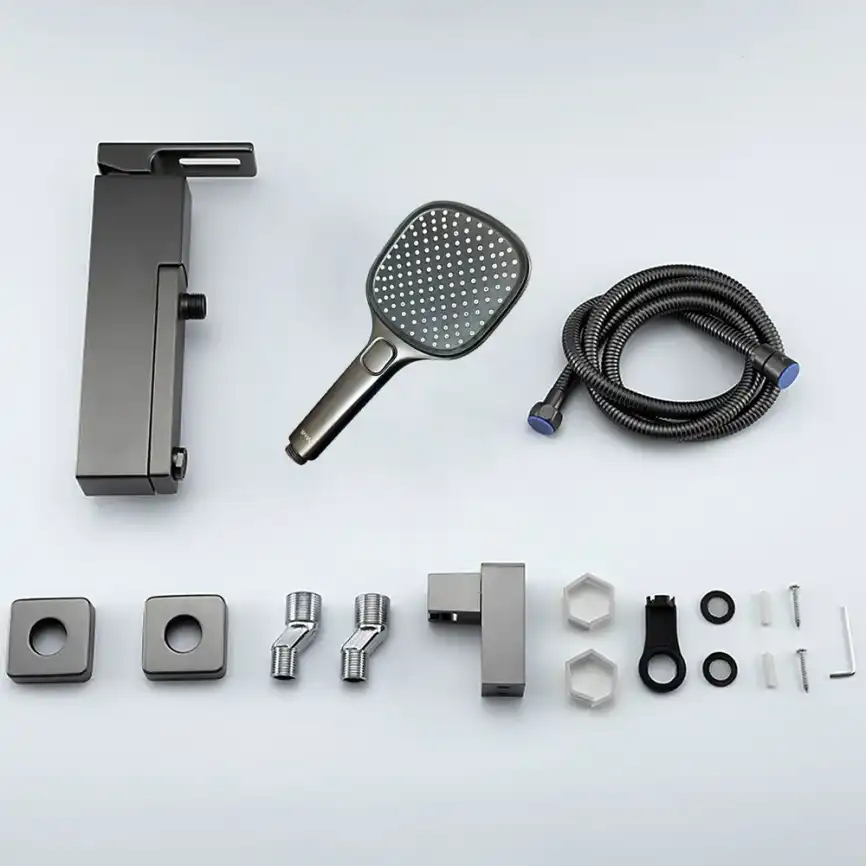 Смеситель для ванны Gappo G3217-9  с коротким изливом, Оружейная сталь фото 13