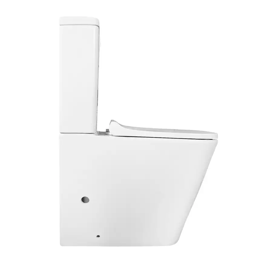 Унитаз-компакт Azario Quadro AZ-2175 UQ1 напольный, безободковый, смыв Торнадо, с бачком и сидением микролифт, цвет белый фото 10