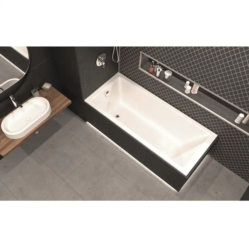 Акриловая ванна Whitecross Wave Slim 160x70 акрил с тонким бортом, встраиваемая, 0111.160070.100 Белая фото 2