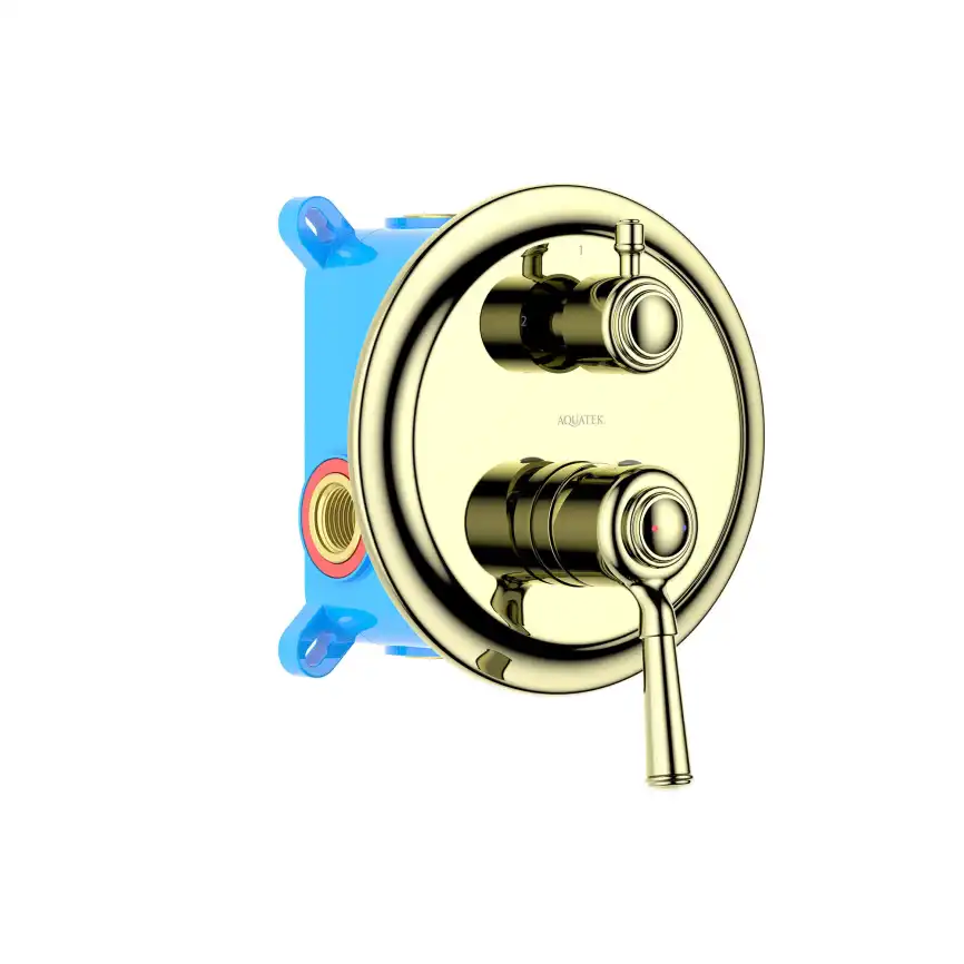 Смеситель для душа Aquatek Классик AQ1546PG встраиваемый, с внутренней частью, Полированное золото фото 1