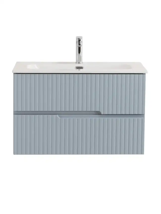 Тумба под раковину Cezares DUET-N 80 см, DUET-N-800-2C-SO-APR-P , Голубой жемчужный фото 1