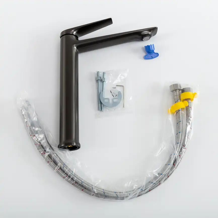 Смеситель для накладной раковины Cezares LINER-LC-GM-W0, Оружейная сталь фото 4