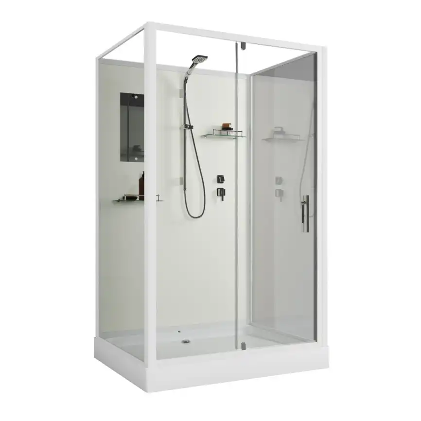 Душевая кабина Niagara Standart 120х90 ST120/90/15Q/BK низкий поддон, белый профиль, без крыши фото 1