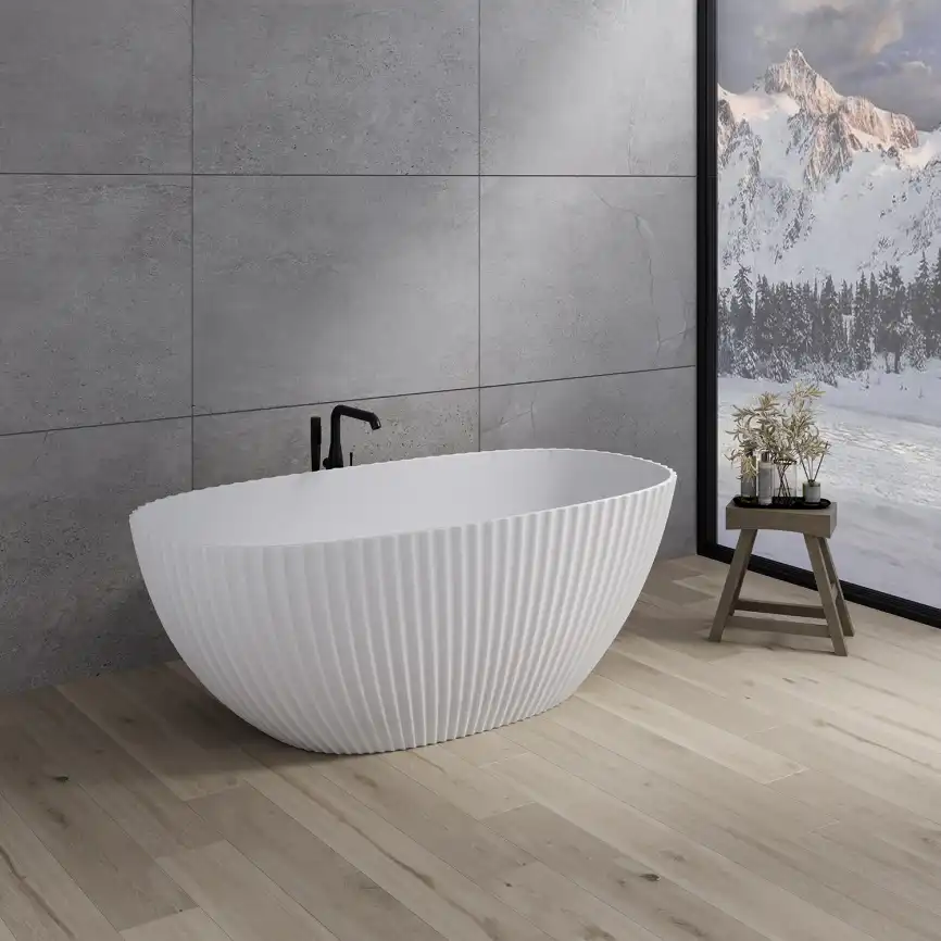 Ванна из литьевого мрамора  Aqua de Marco Sapphire 170х85х61 Solid Perfection 1170WSAPP_SOL, Белая матовая фото 1