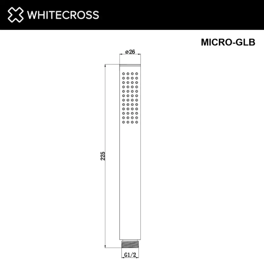 Душевая лейка WHITECROSS Y brushed gold MICRO-GLB, 1 режим, Золото брашированное фото 3