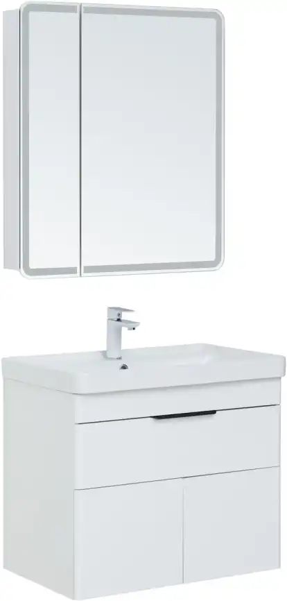 Тумба под раковину Aquanet Ирис new 70 белый глянец (1 ящик, 2 дверцы) 310149 фото 9