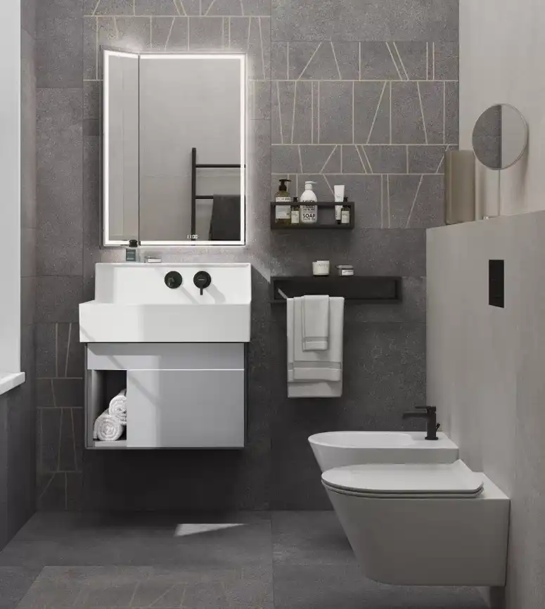 Тумба под раковину Kerama Marazzi LOGICA M 65 см, LO.M.65\GRAY подвесная, Серый фото 3
