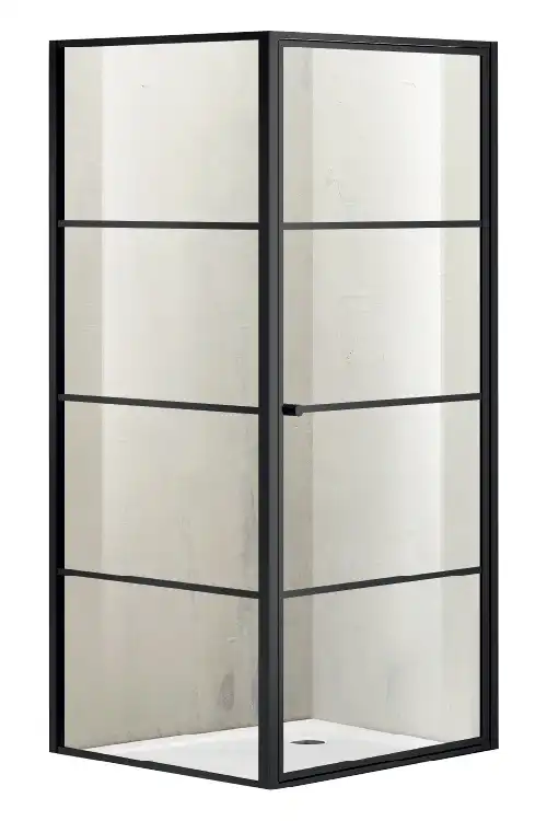 Душевой уголок Azario Richmond 90х90х195 AZ-NAG1221 900 BLACK профиль Черный, стекло Прозрачное фото 1