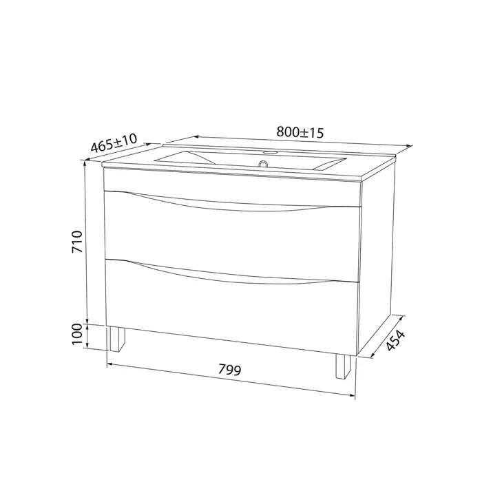 Тумба с раковиной IDDIS Cloud 80, напольная, Белая, CLO80WFi95K фото 5