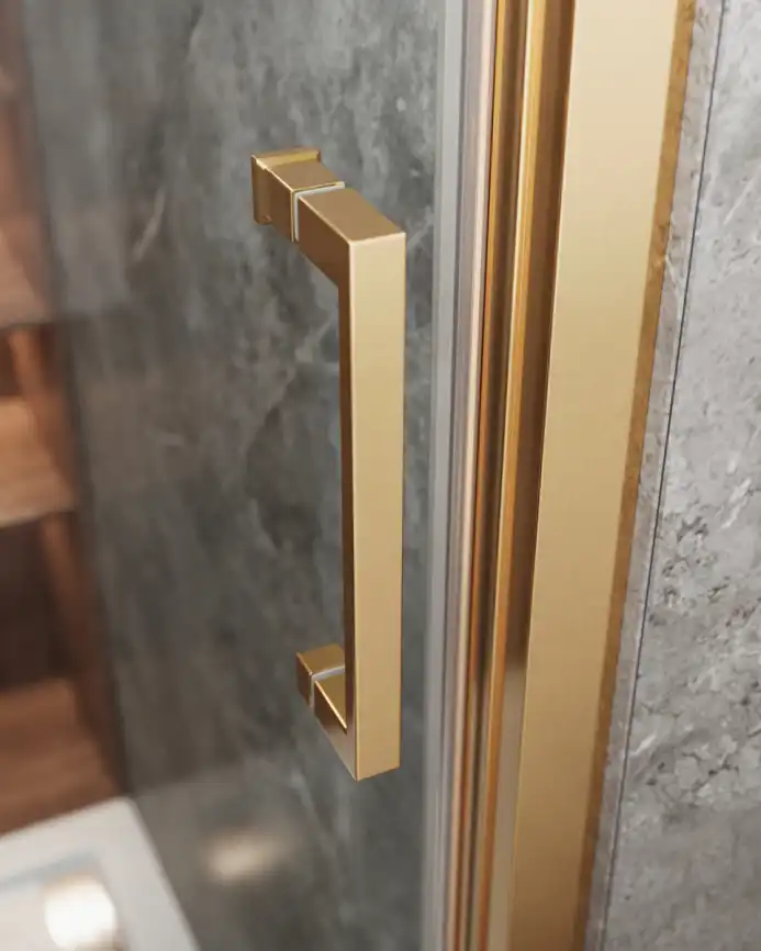 Душевая дверь CEZARES MOLVENO-BF-3-120-C-BORO-IV стекло Прозрачное, профиль Брашированное золото фото 2