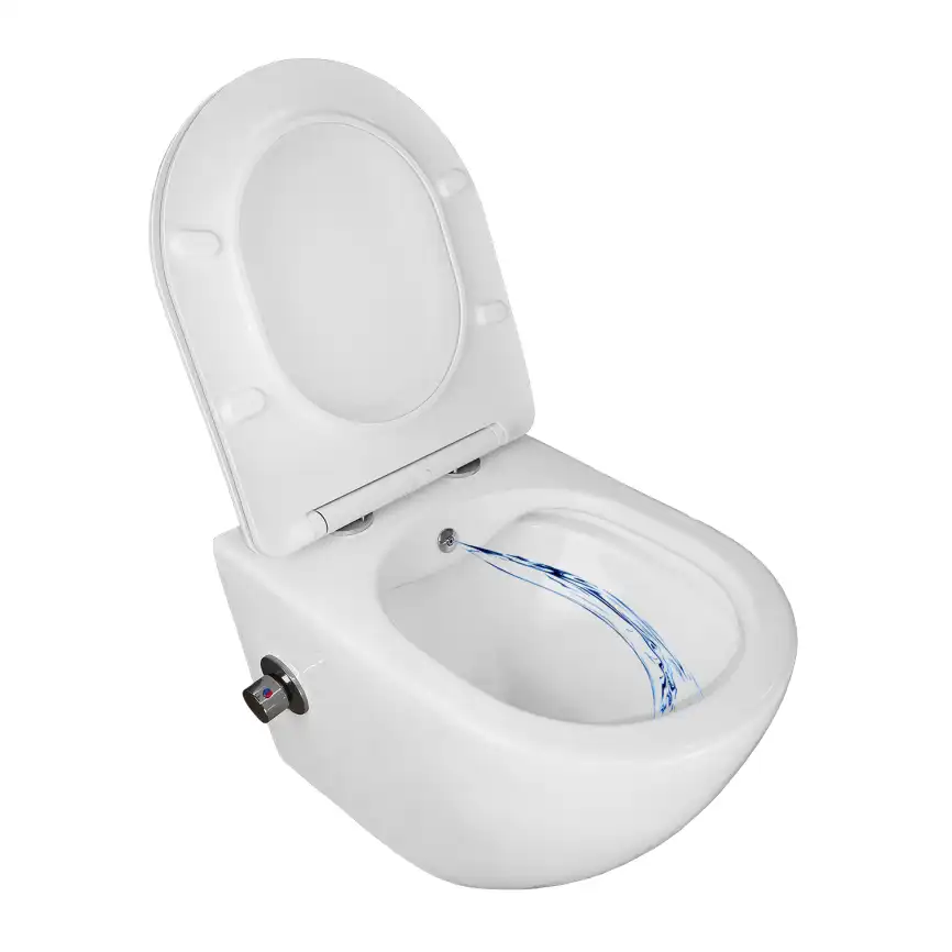 Подвесной унитаз Azario Allegro AZ-3105B c функцией биде, безободковый с сидением микролифт, цвет белый фото 4