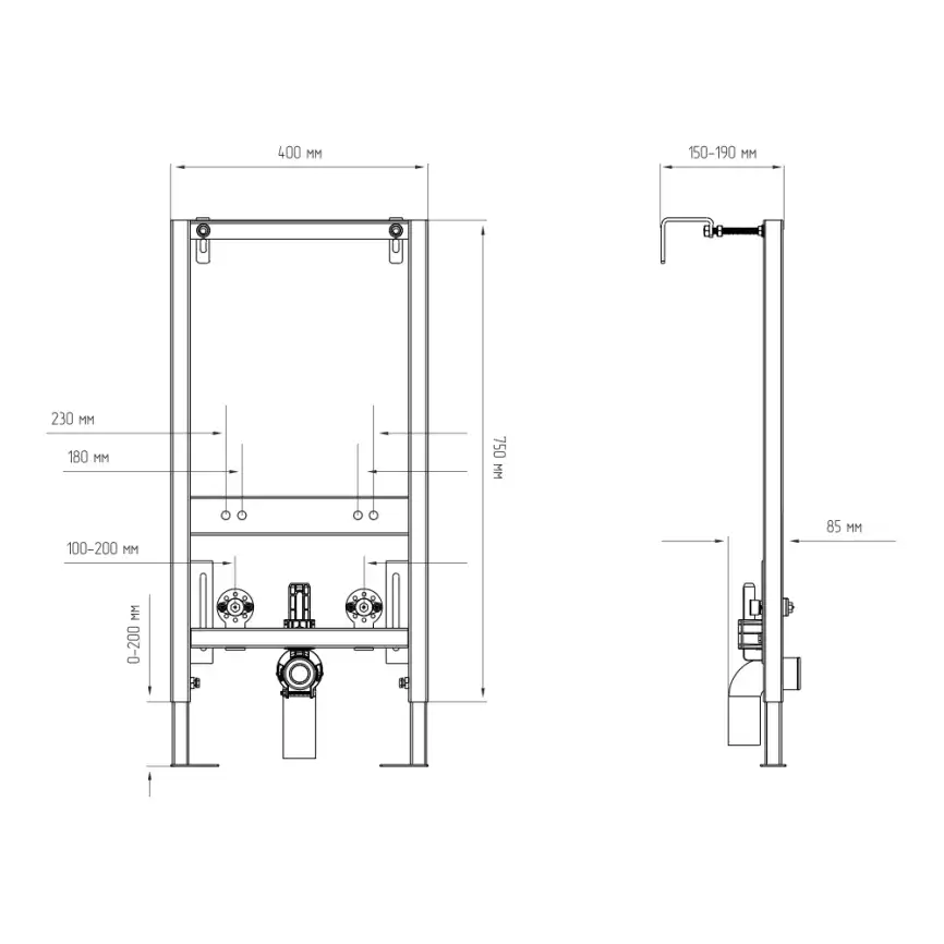 Инсталляция для биде AVS 809-0004-7732C фото 5