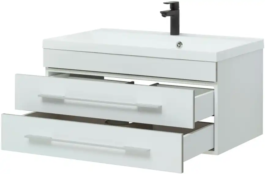 Тумба под раковину Aquanet Верона 90 белый (подвесная 2 ящика) 172335 фото 5