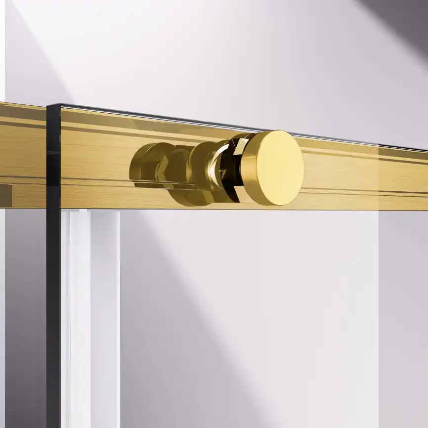 Душевая дверь Vincea Slim-N 130 VDS-4SN130CLG, раздвижная, профиль брашированное золото, стекло прозрачное фото 3