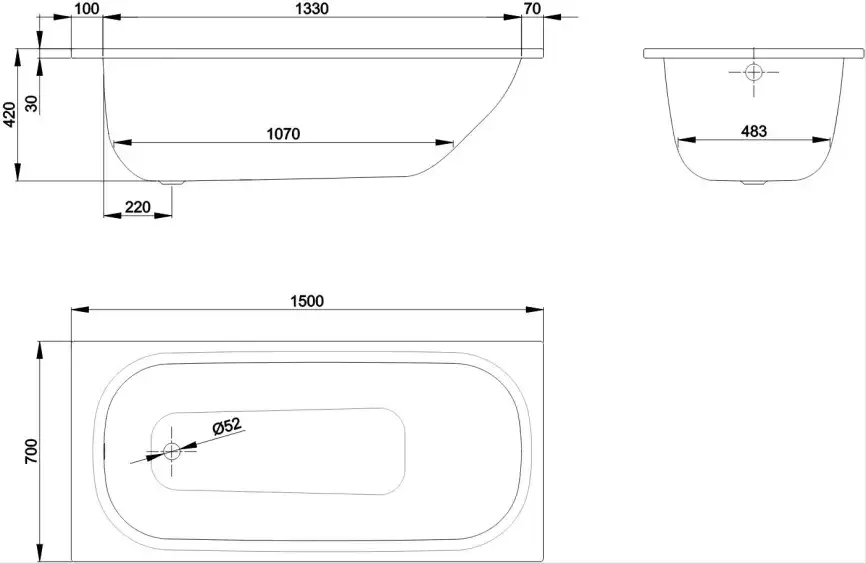 Стальная ванна Bette Form 150х70 2941-000AD, с шумоизоляцией фото 6