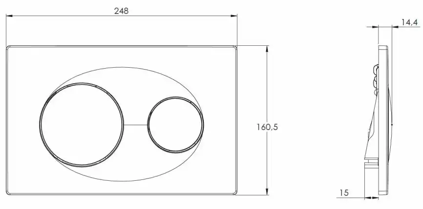 Кнопка смыва Azario AZ-8200-0014 двойная, золото матовое фото 3