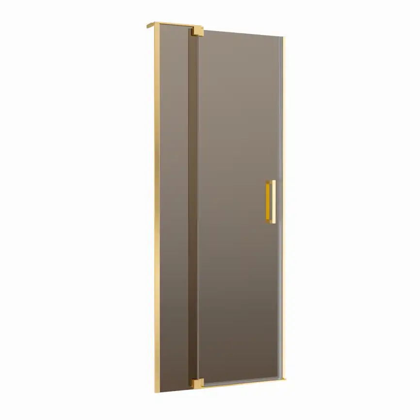 Душевая дверь CEZARES SLIDER-B-1-80/90-BR-BORO бронза стекло, профиль Брашированное золото фото 2