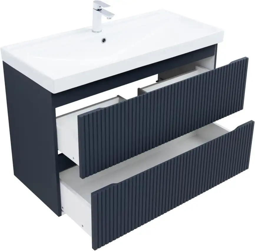 Тумба под раковину Aquanet Джейн (Flat) 100 маренго, подвесная, 335431 фото 12