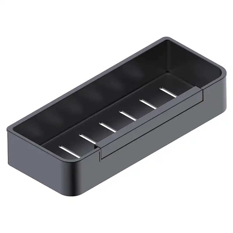 Полка AVS Kori, 30 см, черный матовый, с бортиком-скребком фото 1