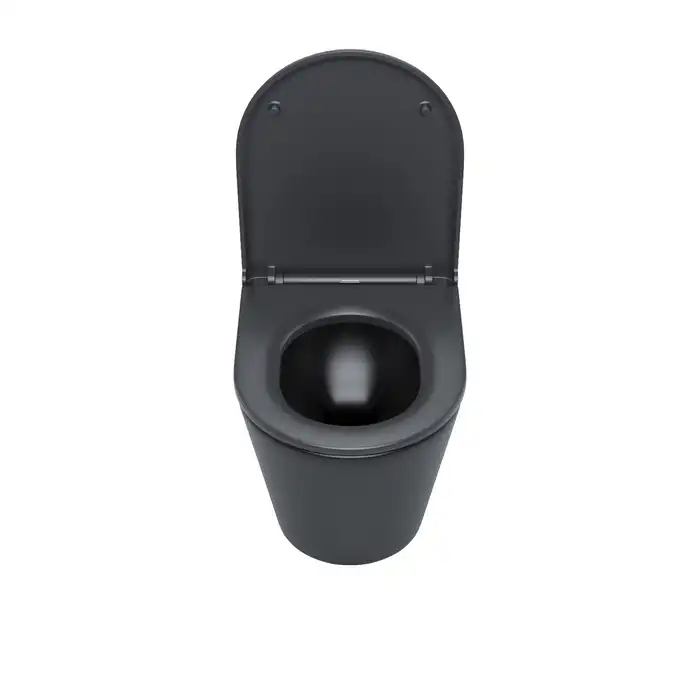 Унитаз подвесной IDDIS Calipso CALR3BMi25 безободковый, с сиденьем микролифт Черный матовый фото 3