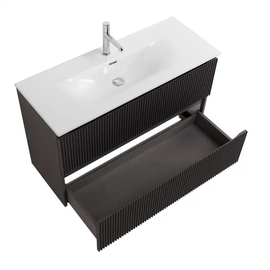 Тумба под раковину BelBagno UNO-MINI-1000-2C-SO-GSO подвесная, Темно-Серый Матовый фото 4