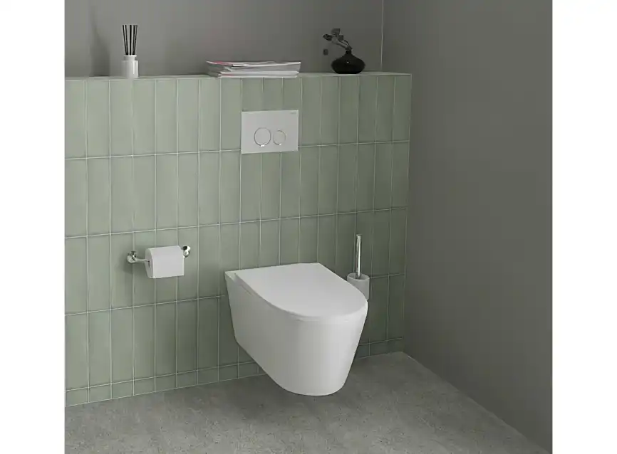 Панель смыва Aquatek Белая ободок хром (клавиши круглые) KDI-0000015 фото 3