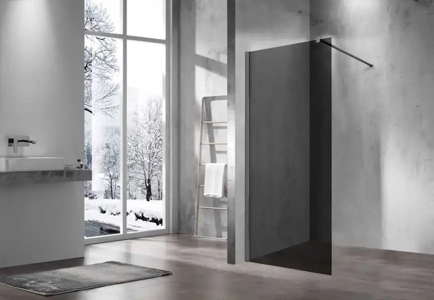 Душевая перегородка Vincea Walk in 110 VSW-1H110CGGM, профиль вороненая сталь, стекло тонированное фото 2