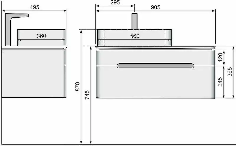 Тумба под раковину Jorno SHINE 90 Shi.01.90/P/W Белая фото 13