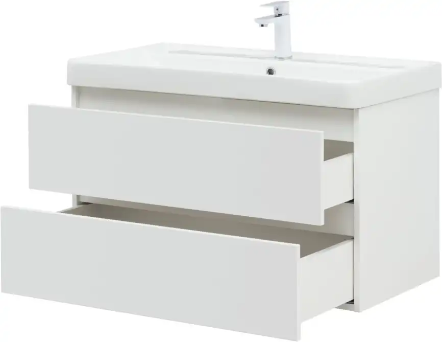 Тумба под раковину Aquanet Вега 90 белый глянец фото 5