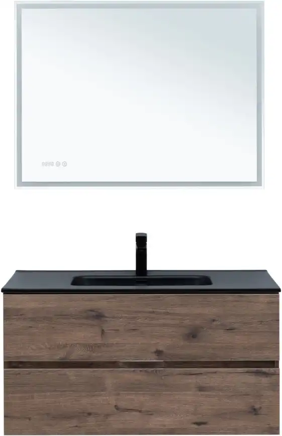 Тумба под раковину Aquanet Алвита New 100 2 ящика, дуб веллингтон табак 334188 фото 9