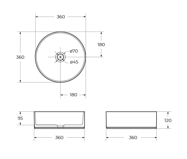 Раковина накладная BelBagno 375х375х120 BB1357, цвет Белый фото 7