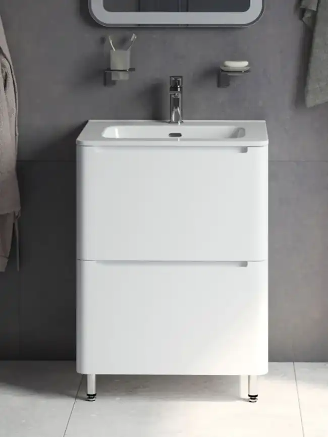 Тумба с раковиной IDDIS Edifice 60, напольная, Белая, EDI60WFi95K фото 1