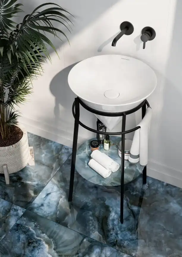 Консоль под раковину Kerama Marazzi CONO 45 см, CO.44\BLK.M напольная, Черная матовая фото 5