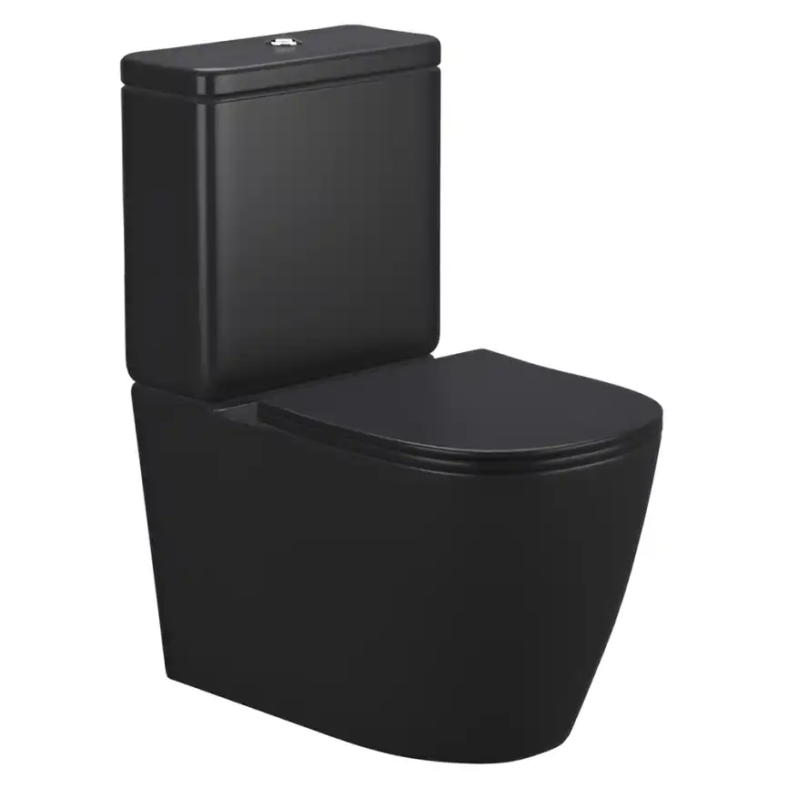 Унитаз-компакт AVS Импульс 813-0003-MB безободковый, черный матовый фото 1