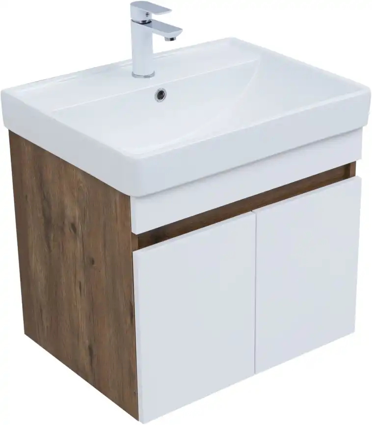 Тумба под раковину Aquanet Оптима 60 дуб рустикальный/белый сатин, 344791 фото 5