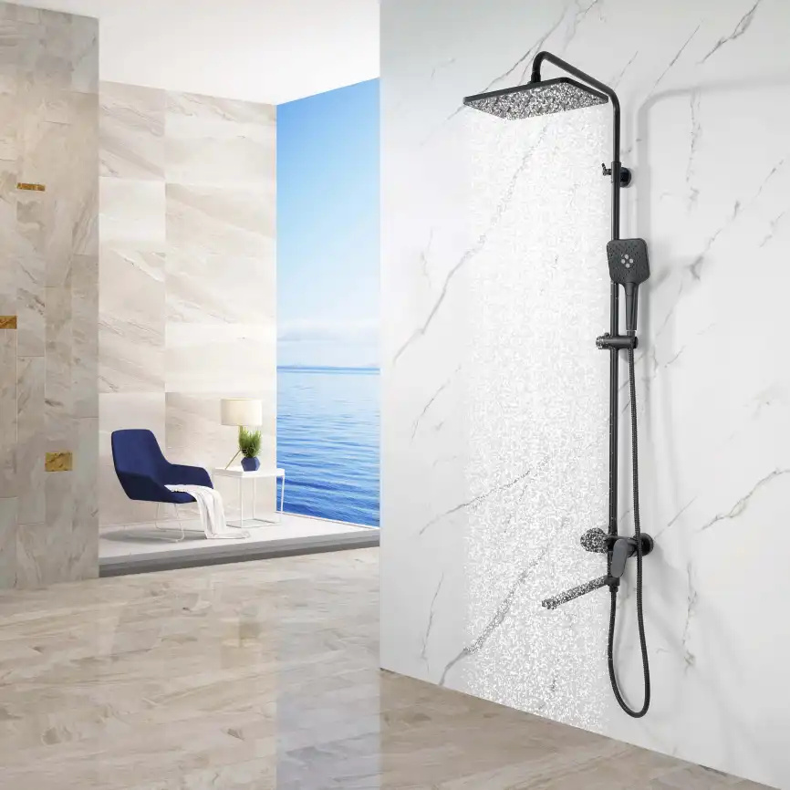 Душевая система Aquatek НИКА AQ2840MB, черный матовый фото 6