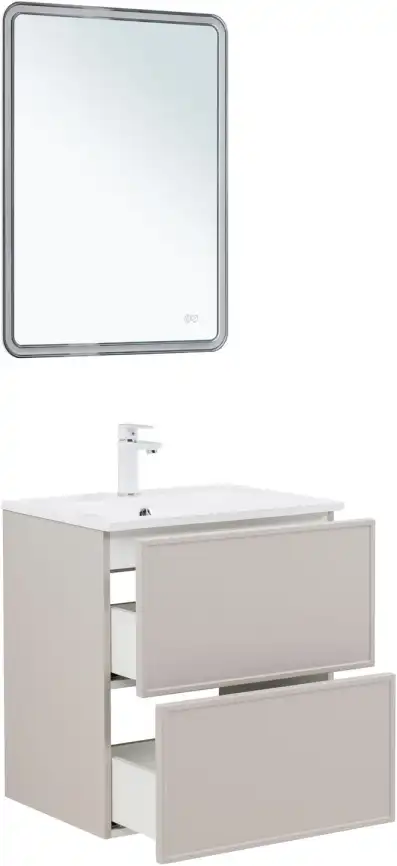 Тумба под раковину Aquanet Арт 60 бежевый, 343966 фото 6