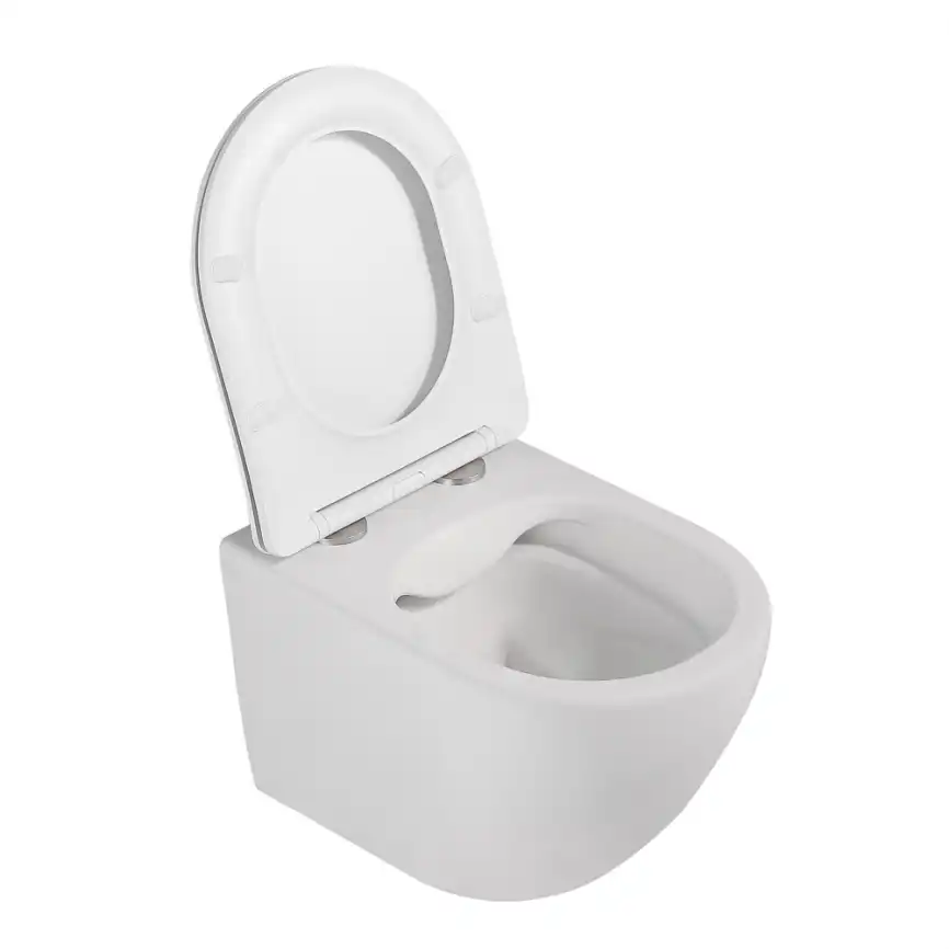 Подвесной унитаз ABBER Bequem AC1100MW белый матовый, безободковый, с сиденьем микролифт фото 7