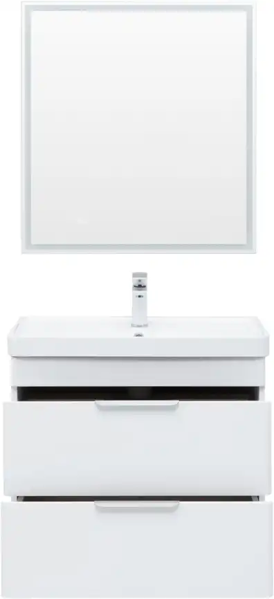 Тумба под раковину Aquanet Ирис new 70 белый глянец (2 ящика) 310145 фото 11